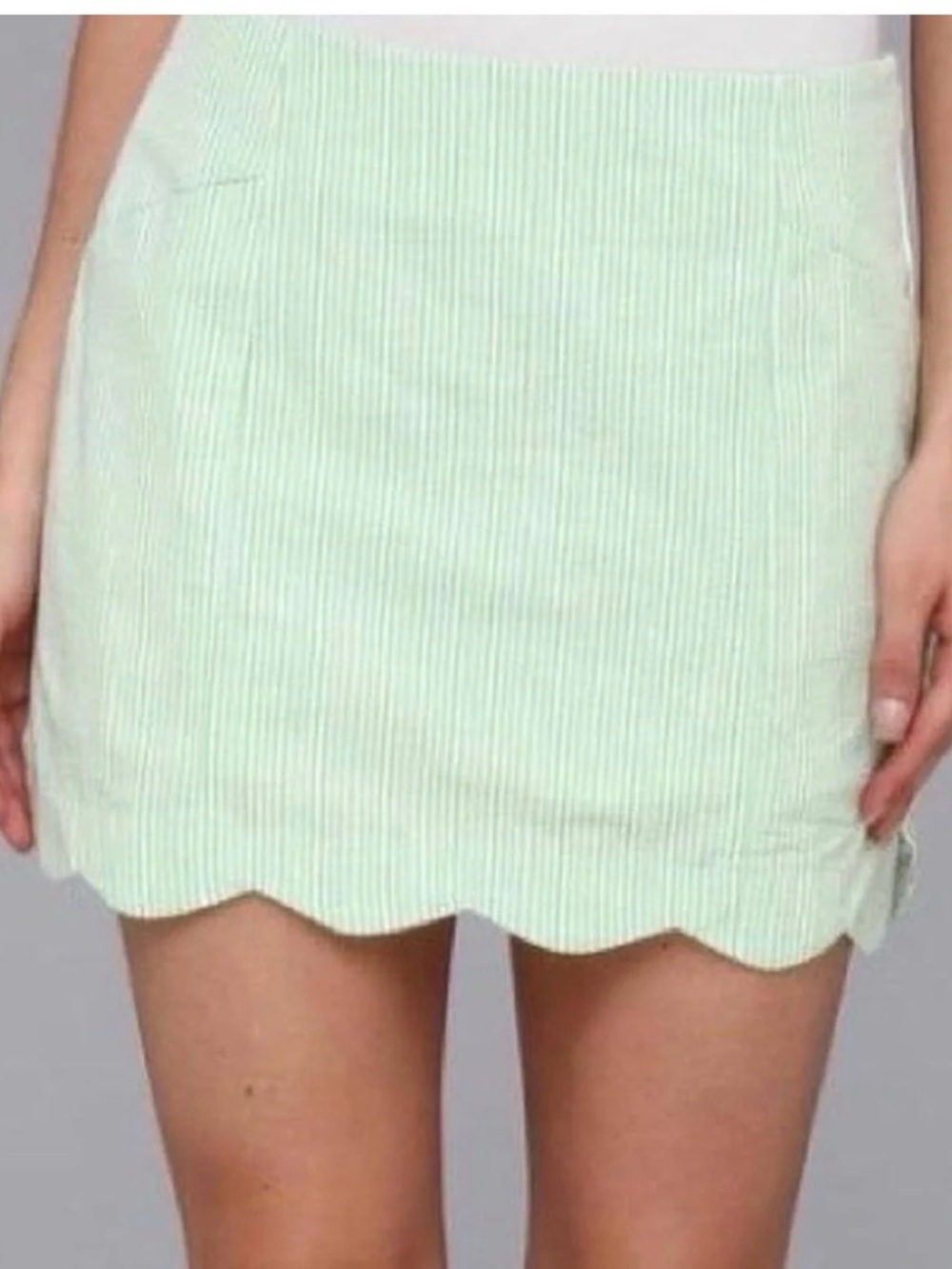 Lilly Pulitzer Scalloped January Skort Limeade Seersucker NWOT Golf Tennis Sz 8